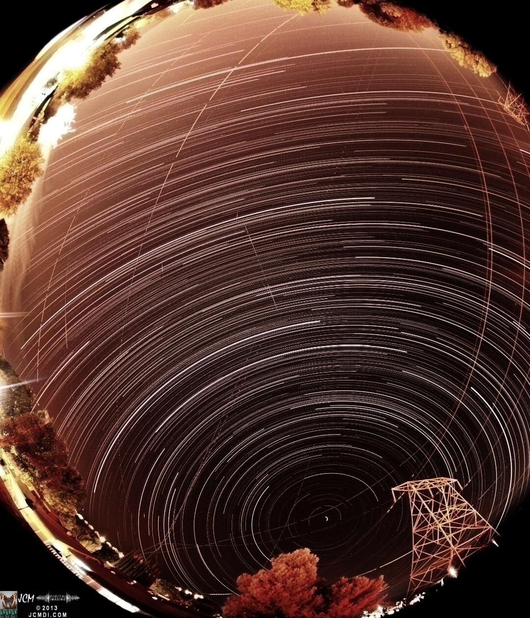 Perseid Meteor Shower 8-9/10 all-night composite image shot with Canon 5D and Tokina 10mm Fisheye lens, 10 sec ISO 4000 (dawn)